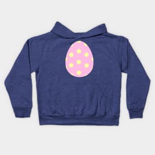 Easter egg pink with yellow dots Kids Hoodie